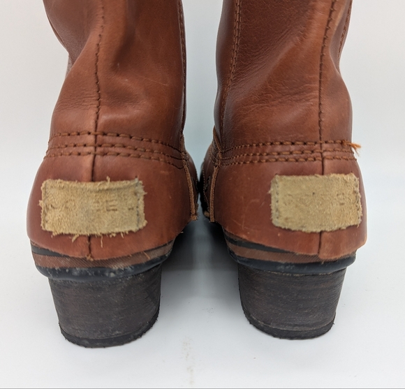 Vintage Sorel Slimpack Riding Boots Size 7 EU 38 Rare Cinnamon Spot On Front - Picture 6 of 12